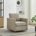 thumbnail image 1 of Square Upholstered Swivel Accent Chair, Comfy Accent Single Sofa Chair, 360 Degree Club Chair, Lounge Armchair for Living Room Bedroom Apartment Nursery, Taupe, 1 of 9