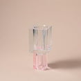 thumbnail image 1 of Square Vase Crystal Colored Base Large - Clear/Pink, 1 of 5