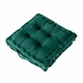 thumbnail image 1 of Square Velvet Floor Pillow, Meditation Floor Pillow Thicken Decompression Floor Cushions Large Pillows Seating Cute Decorative Cushion for Yoga Living Room (Dark Green,15''), 1 of 5