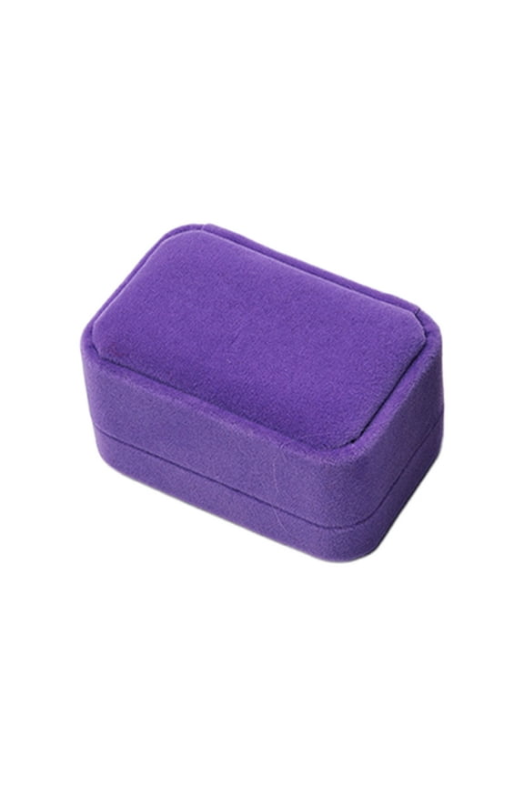 ✪ Square Velvet Jewelry A Pair Rings Earring Display Case Box Storage Organizer Holder Gift Package Portable for Travel