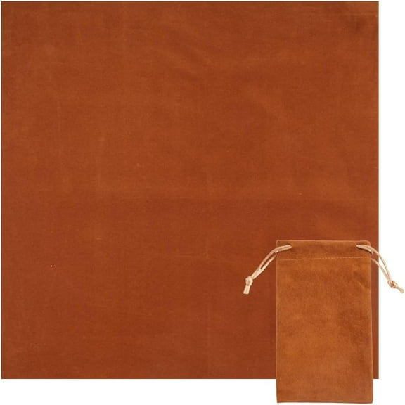 Square Velvet Tarot Tablecloth for Divination Tarot Card Pad with Tarot Card Drawstring Storage Bag Coffee 495~500x495~500x0.7mm