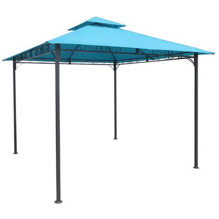Square Vented Canopy Gazebo, Aqua Blue