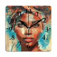 thumbnail image 1 of Square Wall Clock,Beautiful Black Woman With African Head Wrap,Silent Non-Ticking Wall Clock Decor for Home Office Kitchen Living Room Bedroom(14inch), 1 of 4