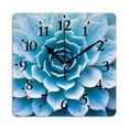 thumbnail image 1 of Non-Ticking Silent Wall Clocks Battery Operated Personalized Decor Clock for Living Room,Bedroom-Light Blue Succulent Flower Showcasing Intricate Petals(10inch), 1 of 4
