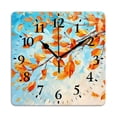 thumbnail image 1 of Square Wall Clock,Oil Painting Of Orange Leaves Falling From Tree Branches,Silent Non-Ticking Wall Clock Decor for Home Office Kitchen Living Room Bedroom(14inch), 1 of 4