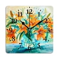 thumbnail image 1 of Square Wall Clock,Orange Lilies In Glass Vase On Table,Silent Non-Ticking Wall Clock Decor for Home Office Kitchen Living Room Bedroom(14inch), 1 of 4
