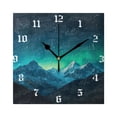 thumbnail image 1 of Square Wall Clock Silent Non-Ticking Battery Operated Retro 7.78" Clock for Bedroom Living Room Decor Beautiful Night Sky, 1 of 9