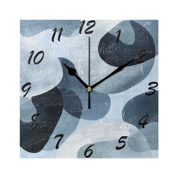 Square Wall Clock Silent Non-Ticking Battery Operated Retro 7.78" Clock for Bedroom Living Room Decor Off-white Circular Pattern