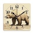 thumbnail image 1 of Square Wall Clock,Vintage Style Wild Animal Bear Hand Drawing Artistic,Silent Non-Ticking Wall Clock Decor for Home Office Kitchen Living Room Bedroom(16inch), 1 of 4