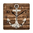 thumbnail image 1 of Square Wall Clock,Wooden BackgSquare With Anchor,Silent Non-Ticking Wall Clock Decor for Home Office Kitchen Living Room Bedroom(14inch), 1 of 4