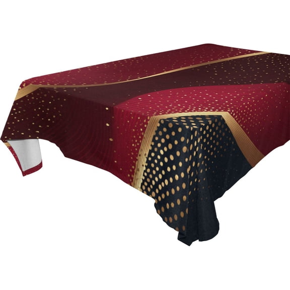 Square Washable Wrinkle Resistant Heat Resistant Table Cloth 60"x120"Decorative Table Cover for Kitchen Dining Room, Multiple Sizes Available Crimson Noir Gilded