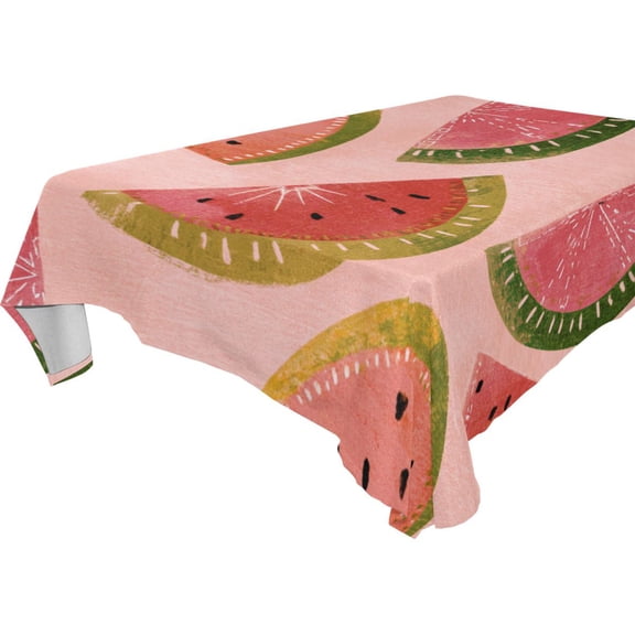 Square Washable Wrinkle Resistant Heat Resistant Table Cloth 60"x120"Decorative Table Cover for Kitchen Dining Room, Multiple Sizes Available Sweet Summer Melon