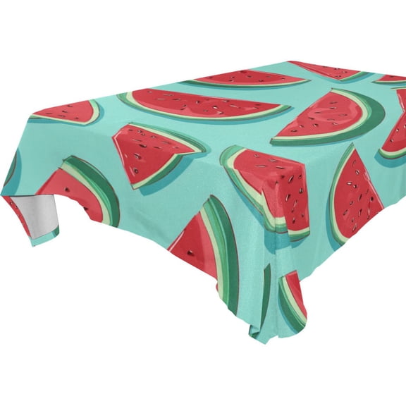 Square Washable Wrinkle Resistant Heat Resistant Table Cloth 60"x60"Decorative Table Cover for Kitchen Dining Room, Multiple Sizes Available Juicy Summer Melon Breeze