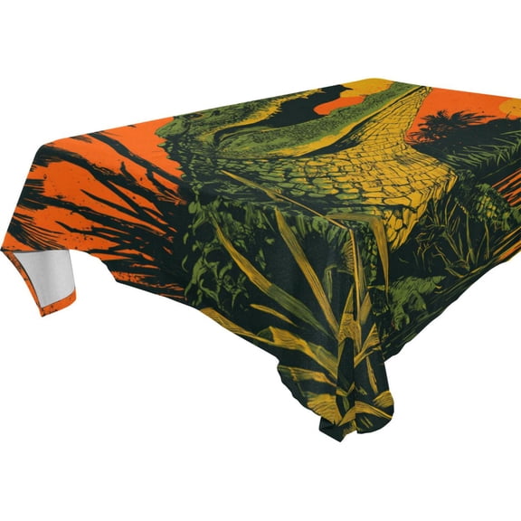 Square Washable Wrinkle Resistant Heat Resistant Table Cloth 60"x60"Decorative Table Cover for Kitchen Dining Room, Multiple Sizes Available Orange Sky Gator