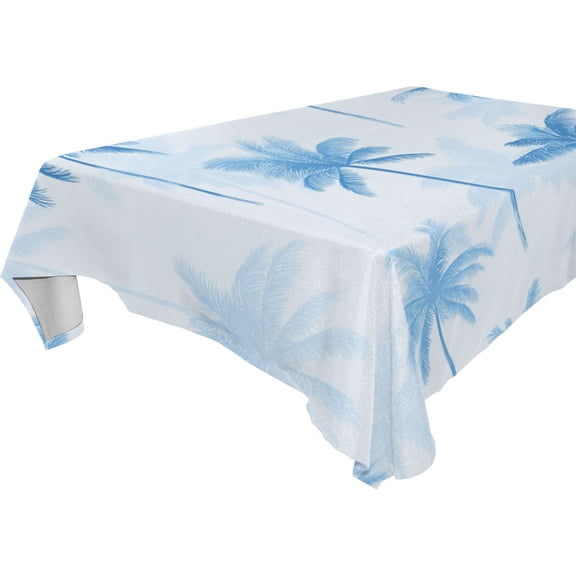 Square Washable Wrinkle Resistant Heat Resistant Table Cloth 60"x60"Decorative Table Cover for Kitchen Dining Room, Multiple Sizes Available Pale Blue Oasis