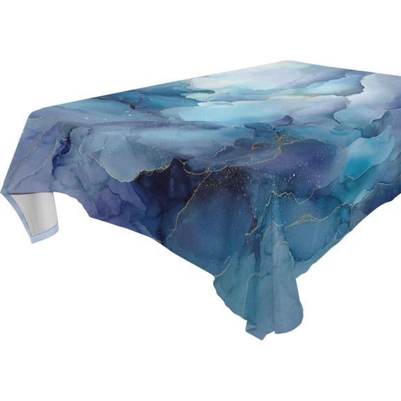 Square Washable Wrinkle Resistant Heat Resistant Table Cloth 60"x90"Decorative Table Cover for Kitchen Dining Room, Multiple Sizes Available Celestial Cloud Texture Print
