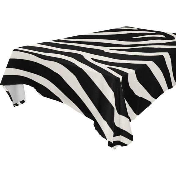 Square Washable Wrinkle Resistant Heat Resistant Table Cloth 60"x90"Decorative Table Cover for Kitchen Dining Room, Multiple Sizes Available Classic Zebra Stripes Texture