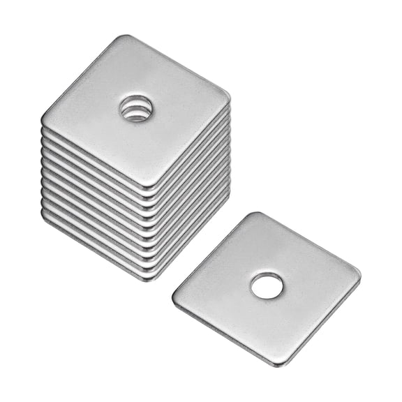 Square Washer, 10Pcs M5x25x25x1.5mm 304 Stainless Steel Square Plate Washers Flat Pad Spacer Gasket for Hardware Fastener