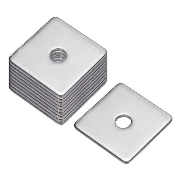 Square Washer, 10Pcs M6x30x30x2mm 304 Stainless Steel Square Plate Washers Flat Pad Spacer Gasket for Hardware Fastener