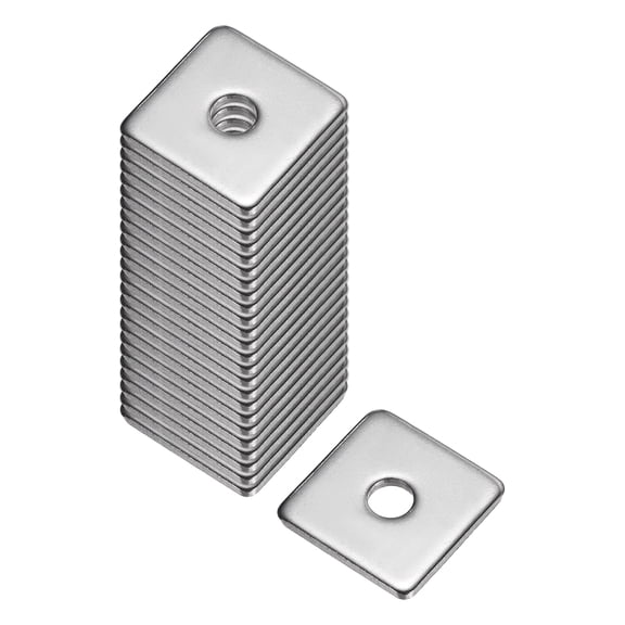 Square Washer, 25Pcs M5x20x20x2mm 304 Stainless Steel Square Plate Washers Flat Pad Spacer Gasket for Hardware Fastener