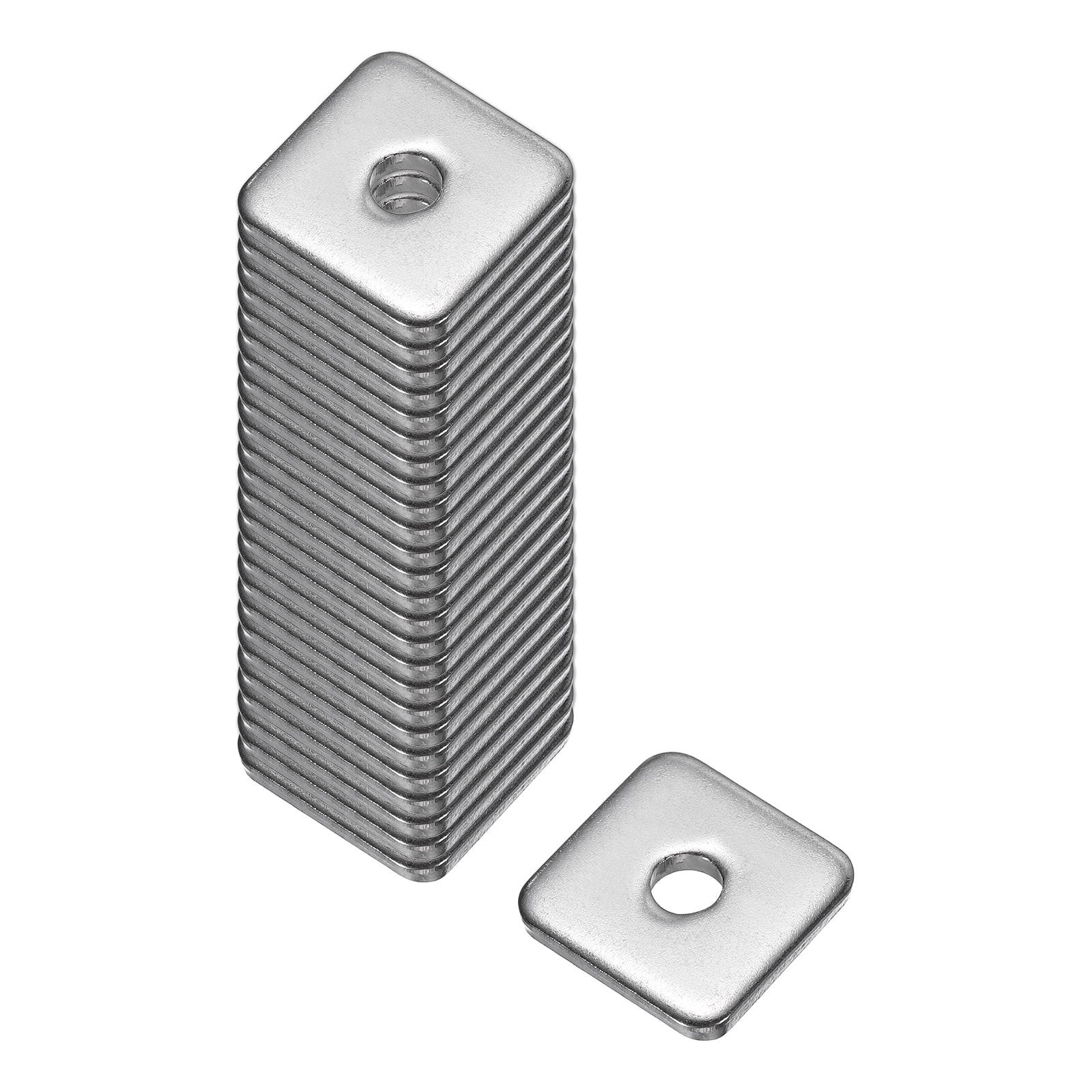Square Washer, 25Pcs M5x20x20x3mm 304 Stainless Steel Square Plate Washers Flat Pad Spacer Gasket for Hardware Fastener