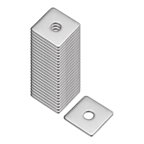 Square Washer, 25Pcs M6x25x25x2mm 304 Stainless Steel Square Plate Washers Flat Pad Spacer Gasket for Hardware Fastener