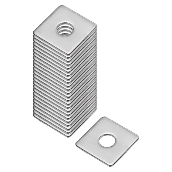 Square Washer, 25Pcs M8x25x25x1.5mm 304 Stainless Steel Square Plate Washers Flat Pad Spacer Gasket for Hardware Fastener