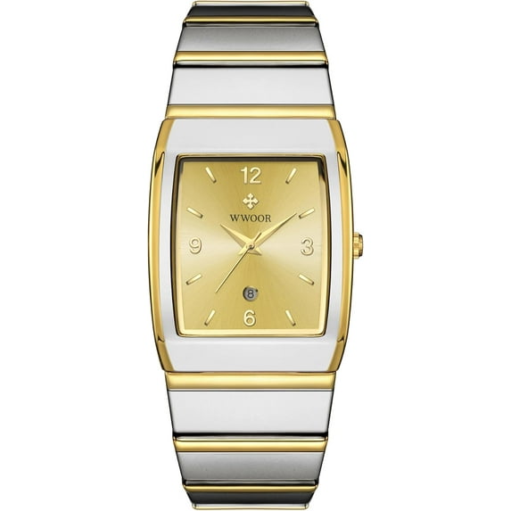 Square Watch for Men and Women - Stainless Steel With Date - Casual Men's Watches