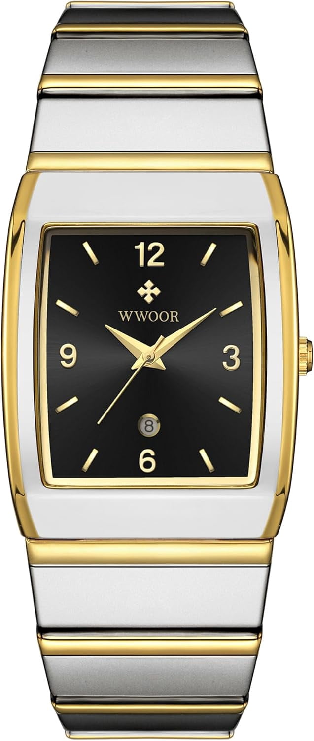 Square Watch for Men and Women - Stainless Steel With Date - Casual Men's Watches