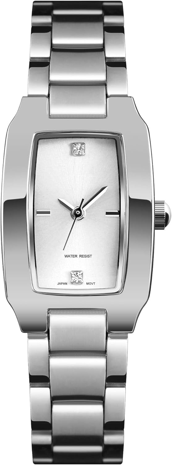 Square Watches for Women, Women's Wristwatches, Ladies Waterproof Stainless Steel Analog Small Dainty Gold Watch for Women