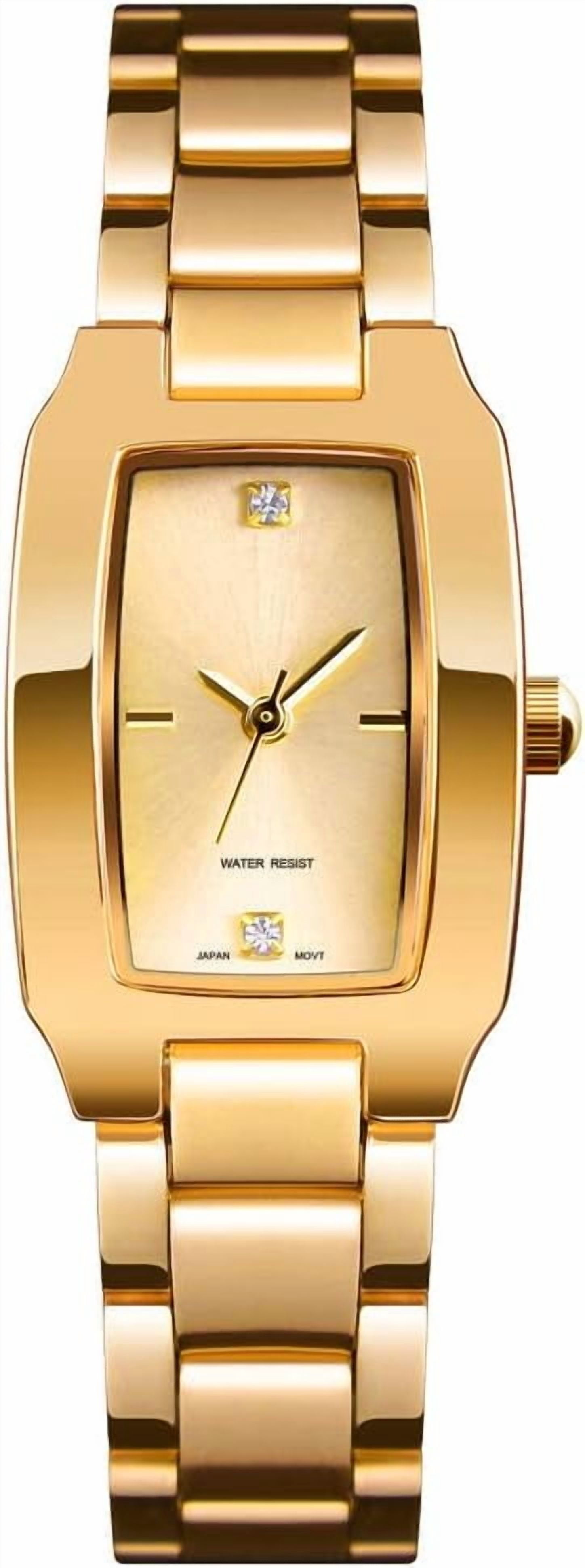 Square Watches for Women, Women's Wristwatches, Ladies Waterproof Stainless Steel Analog Small Dainty Gold Watch for Women