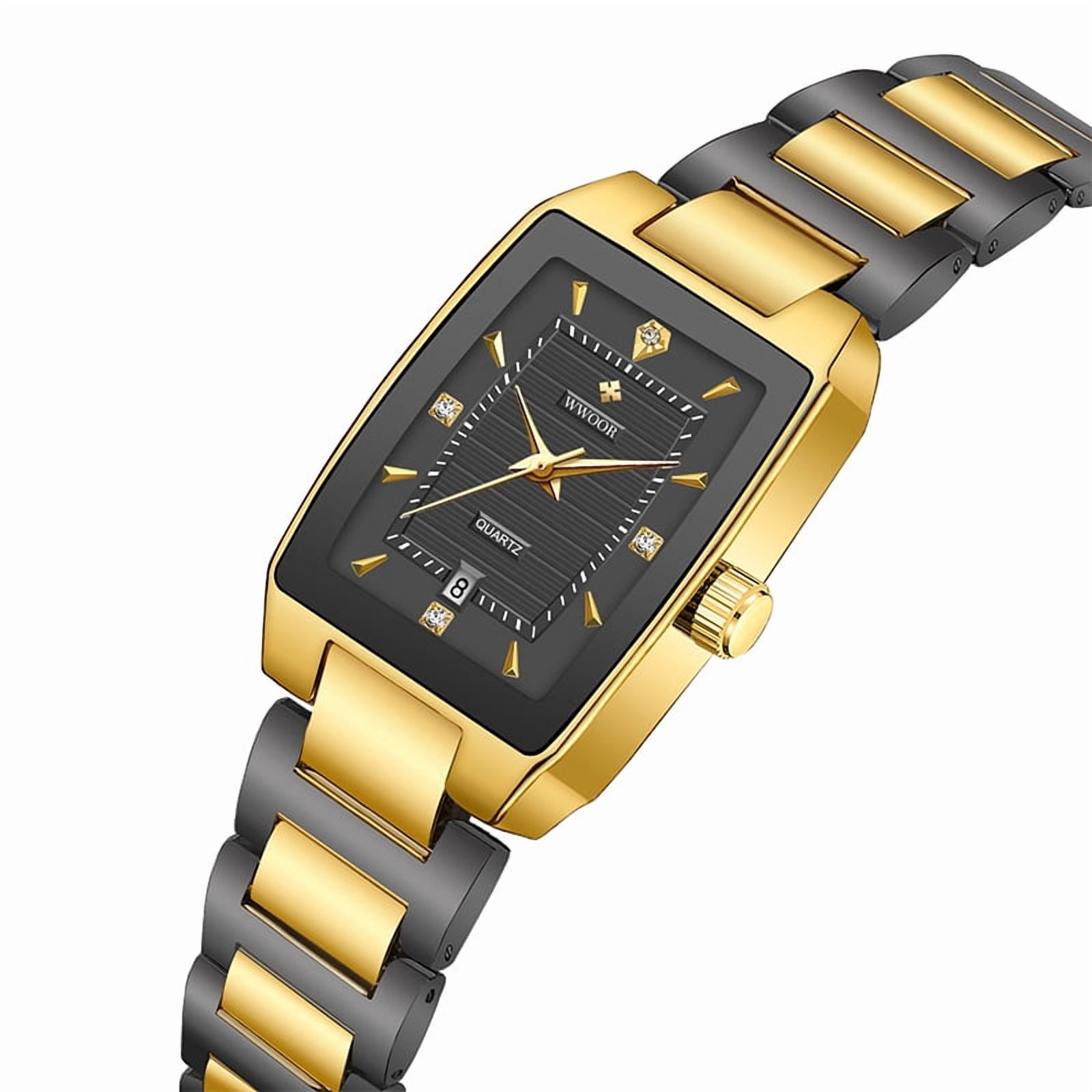 Square Watches for Women, Women's Wristwatches, Ladies Waterproof Stainless Steel Analog Small Dainty Gold Watch for Women
