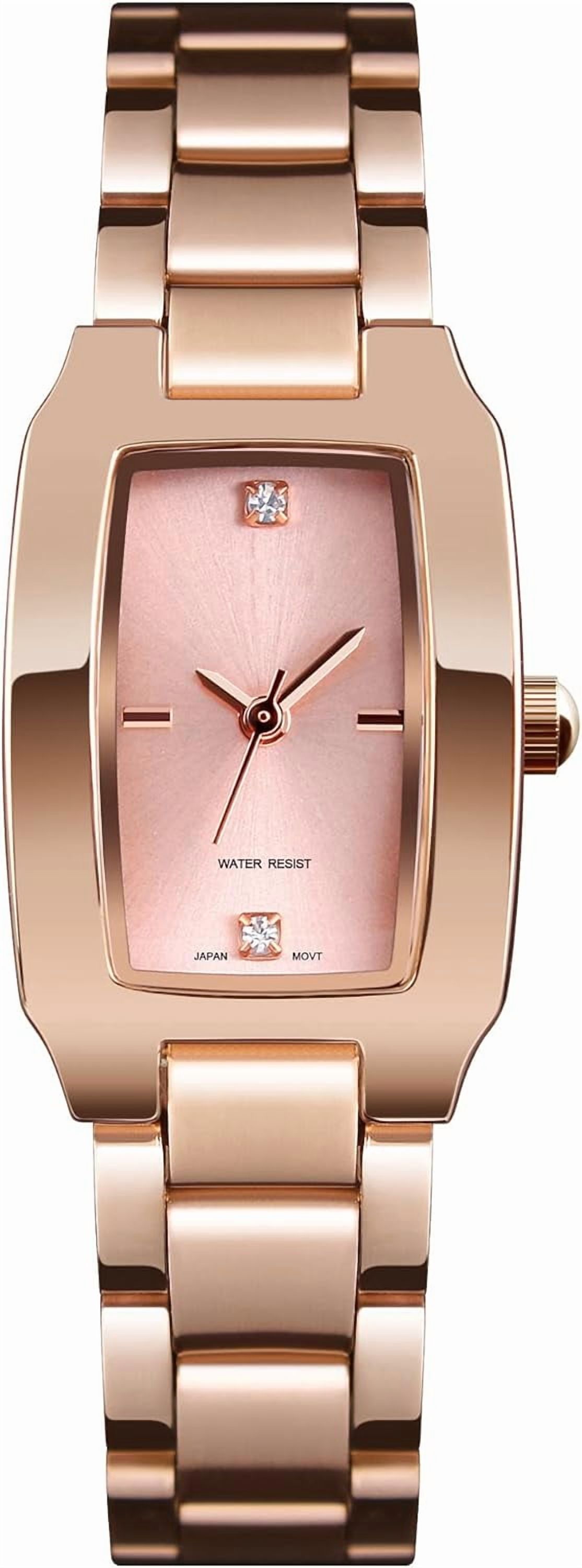 Square Watches for Women, Women's Wristwatches, Ladies Waterproof Stainless Steel Analog Small Dainty Gold Watch for Women
