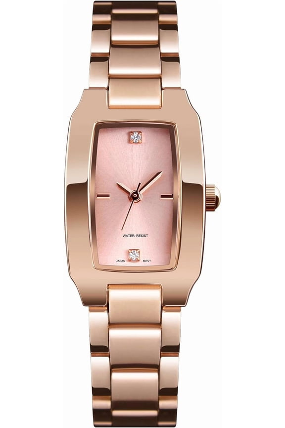 Square Watches for Women, Women's Wristwatches, Ladies Waterproof Stainless Steel Analog Small Dainty Gold Watch for Women