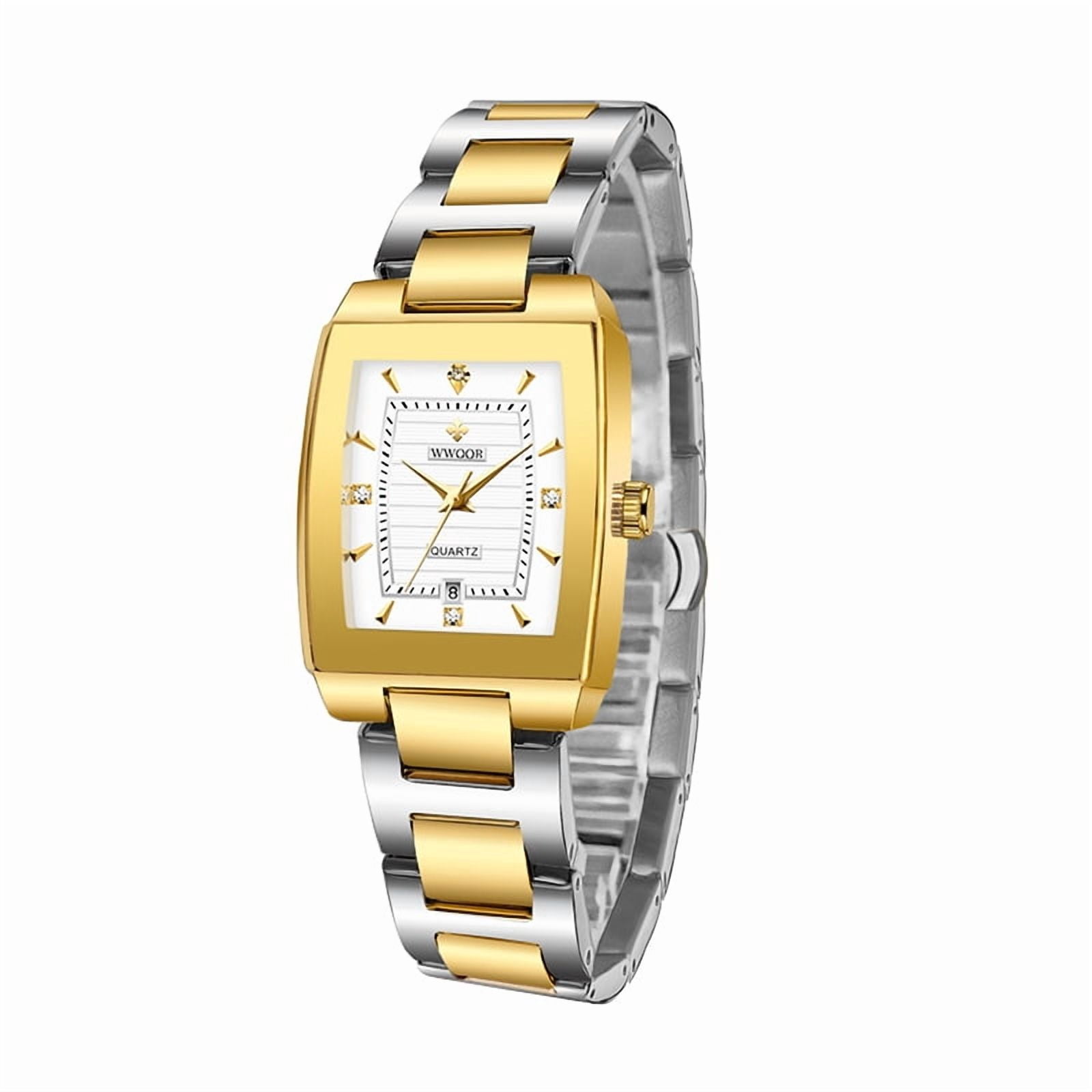 Square Watches for Women, Women's Wristwatches, Ladies Waterproof Stainless Steel Analog Small Dainty Gold Watch for Women