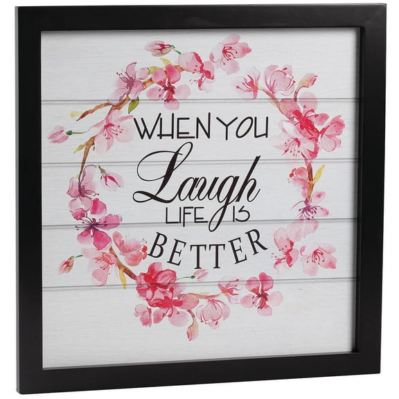 Square Watercolor Shiplap Wreath Wall Art, Flowers