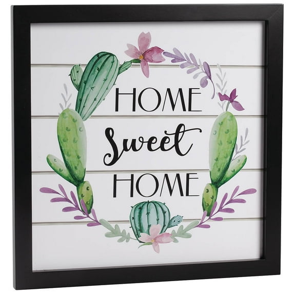 Square Watercolor Shiplap Wreath Wall Art, Succulents