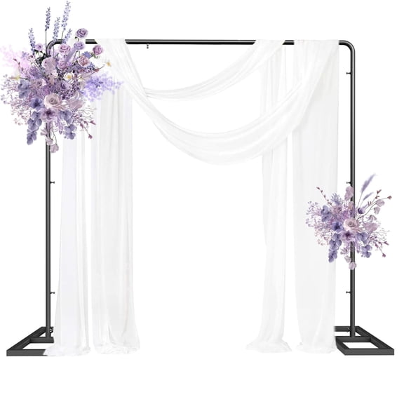 Yacona 7.2ft Balloon Arch Stand, Heavy DutySquare Backdrop Stand for Baby Shower Decorations, Metal Wedding Arch Frame for Ceremony, Black