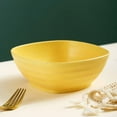 thumbnail image 1 of Square Wheat Straw Soup Ramen Bowls Anti-Fall Large Salad Fruit Rice Bowls Food Container Kitchen Tableware Microwave Safe (Yellow), 1 of 7