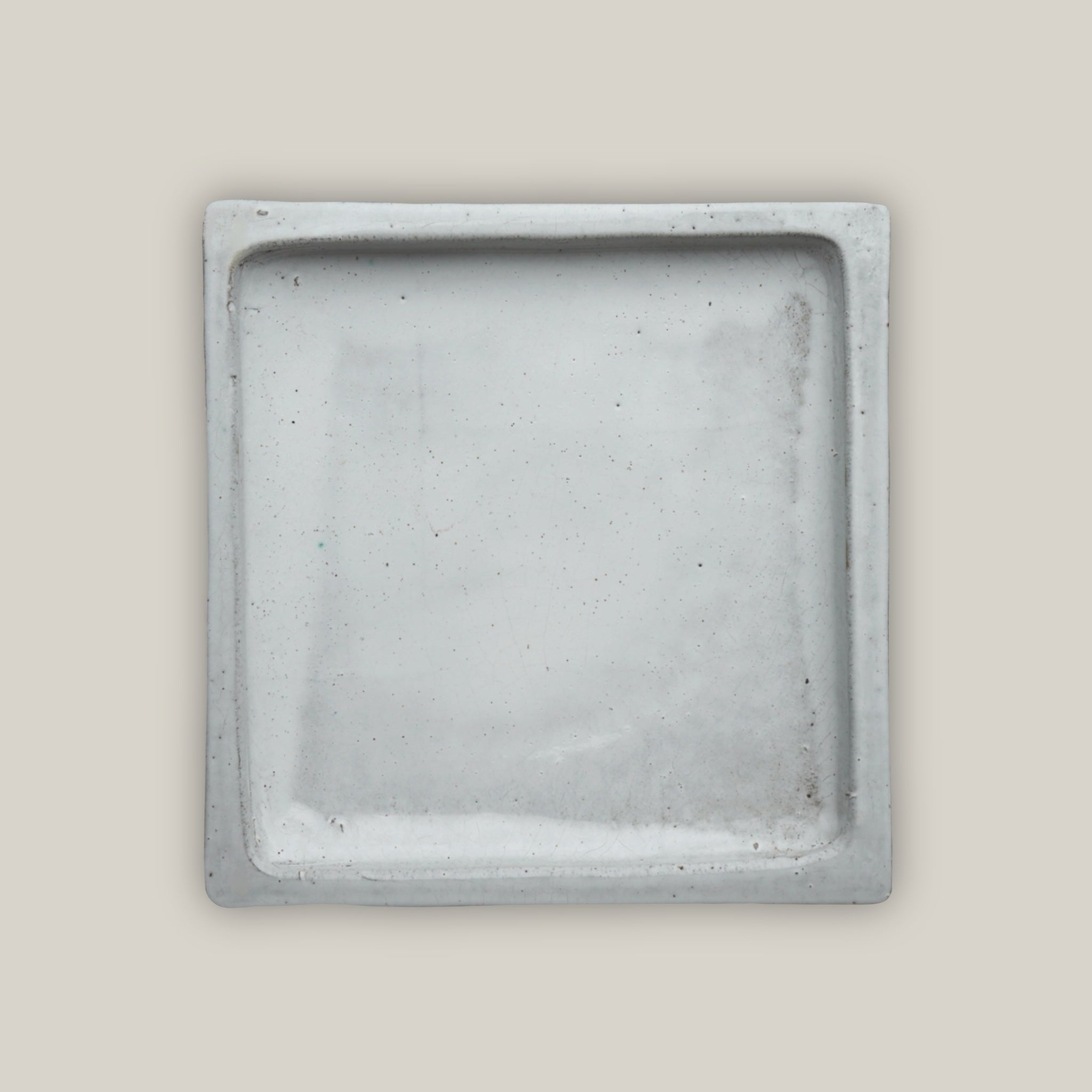 Square White Ceramic Plant Saucer High Fired Ecofriendly Clay