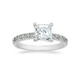 thumbnail image 1 of Square White Cubic Zirconia Engagement Ring Sterling Silver, 1 of 4