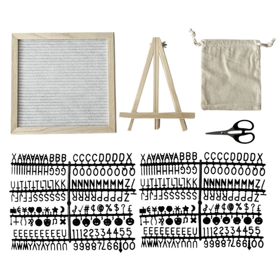 Square White Felt Letter Board with Wooden Frame, 170+ Letters Symbols for Home Decor Announcements