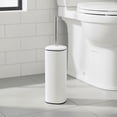 thumbnail image 1 of Square White Metal Toilet Brush and Holder - Modern Bathroom Cleaning Tool with Sturdy Handle, Splash Guard, Removable Inner Protection, Contemporary Style - Fits Minimalist Decor, 1 of 8