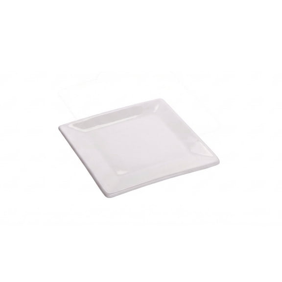 Chef 101 Square White Porcelain Mini Edge Plate - 3" x 3" - 10 count box