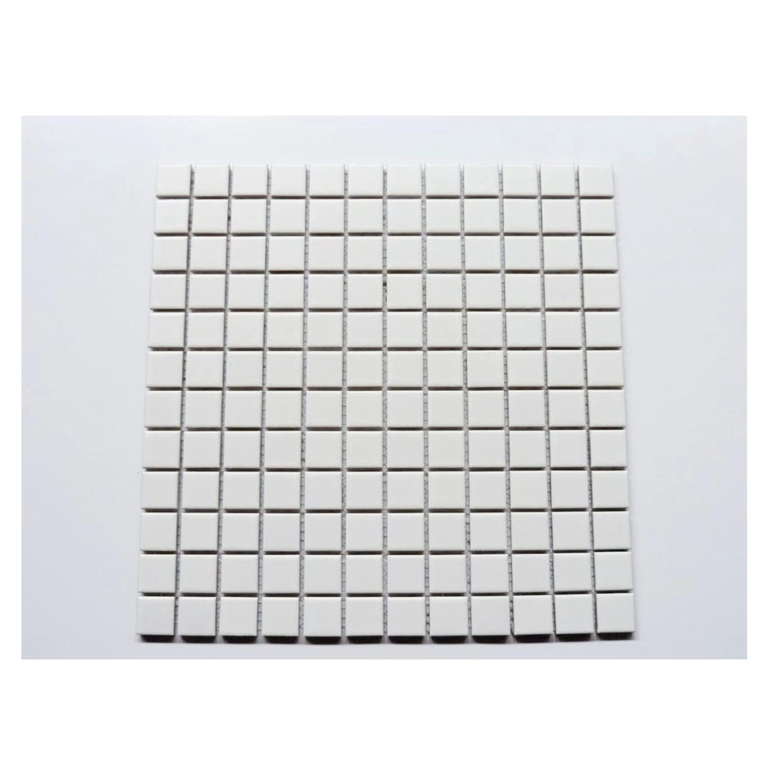 Square White Porcelain Mosaic for Bathroom, Wall, Entrance, Pool, Shower, Floor Tile (1 Full Sheet)