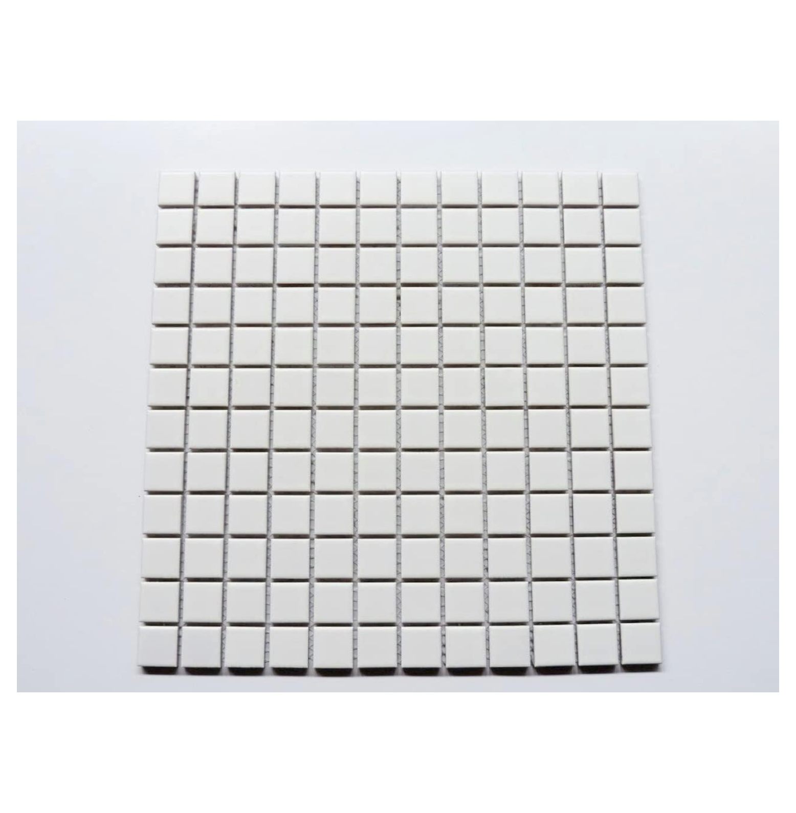 Square White Porcelain Mosaic for Bathroom, Wall, Entrance, Pool, Shower, Floor Tile (1 Full Sheet)