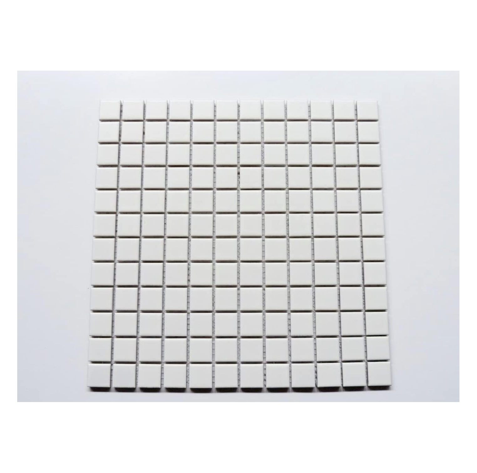 Square White Porcelain Mosaic for Bathroom, Wall, Entrance, Pool, Shower, Floor Tile (1 Full Sheet)