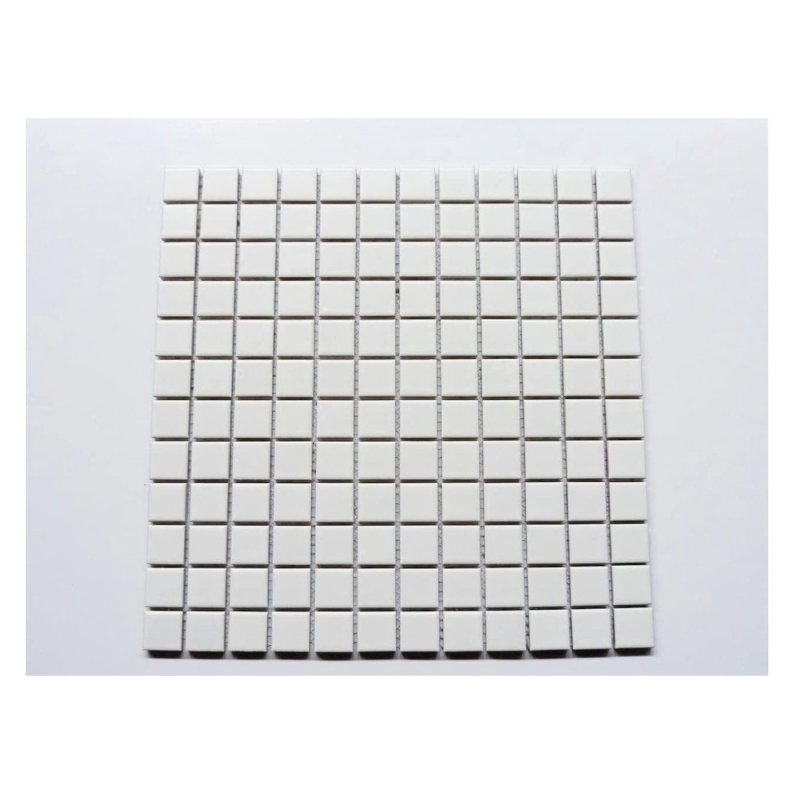 Square White Porcelain Mosaic for Bathroom, Wall, Entrance, Pool, Shower, Floor Tile (1 Full Sheet)