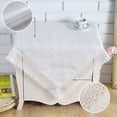 thumbnail image 1 of Square White Tablecloth, Coffee Table Cover, Lace Embroidery Tabletop Decoration, 1 of 4