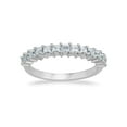 thumbnail image 1 of Square White Zirconia Half Eternity Ring in Sterling Silver, 1 of 4